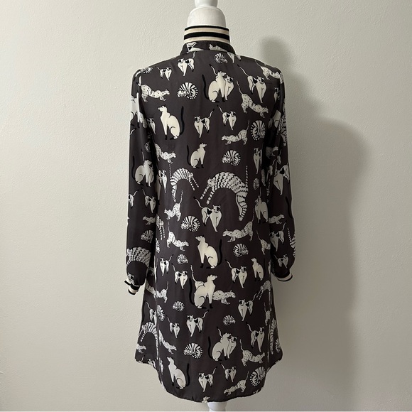 Zara Gray and White Animal Print Mini Dress - Picture 4 of 9